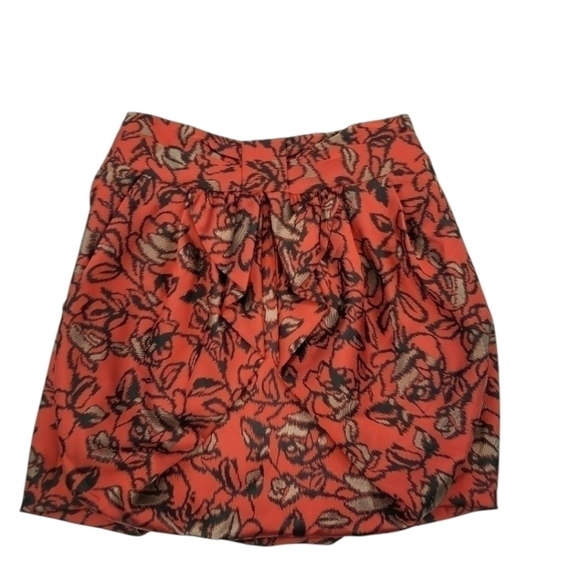 Eva Franco Dresses & Skirts - Eva Franco red black floral print bubble hem lined mini skirt size 4